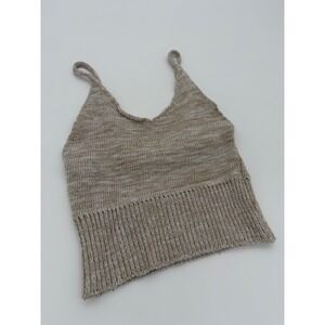 Love Republic Womens Knit Camisole Top Tan Space Dye Ribbed V-Neck LT3280 Small